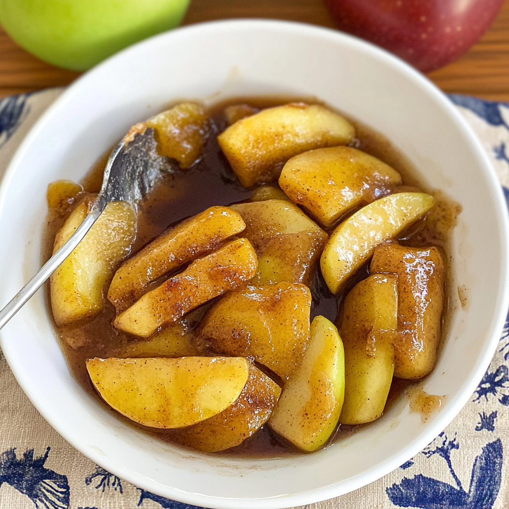 Recipe preparation for cinnamon fried apples