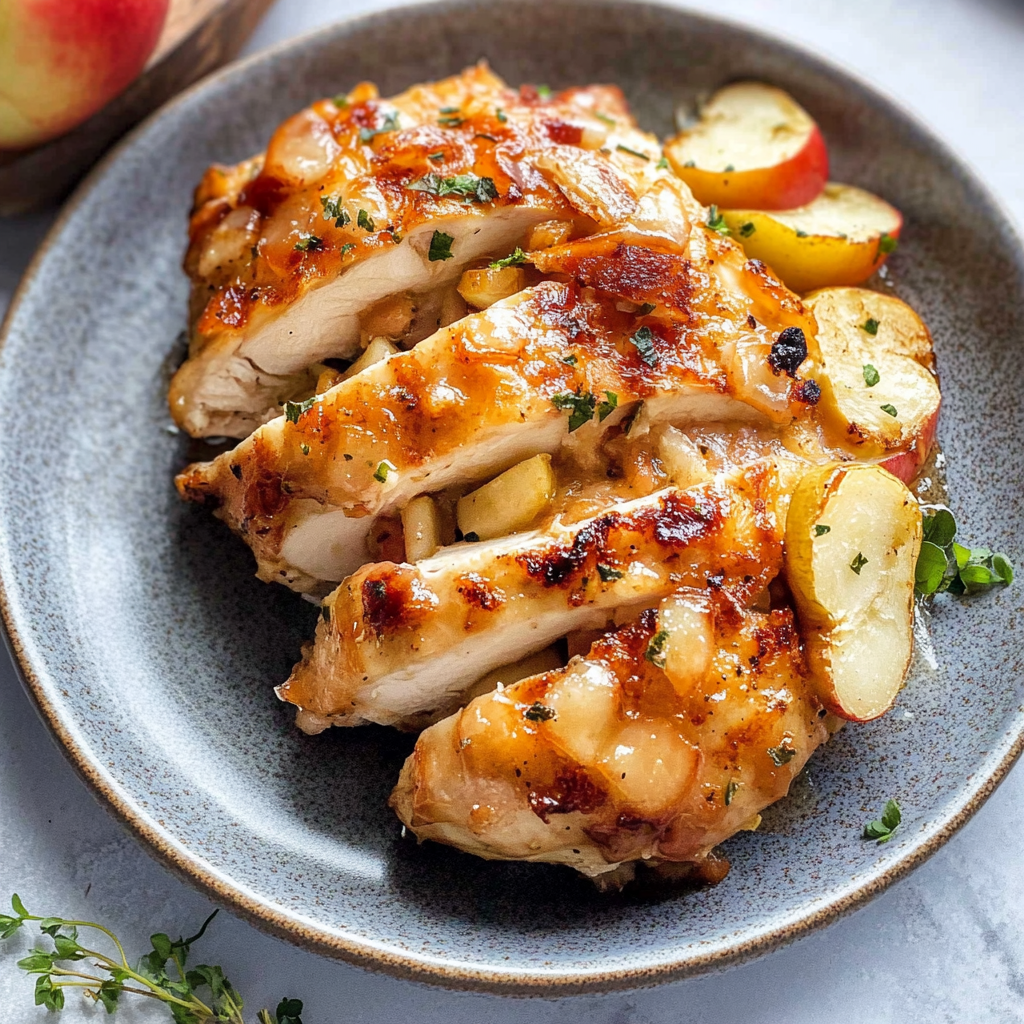 Recipe preparation for Apple and Brie Stuffed Chicken recipe