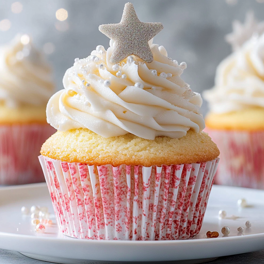 Recipe preparation for White Christmas Cupcakes