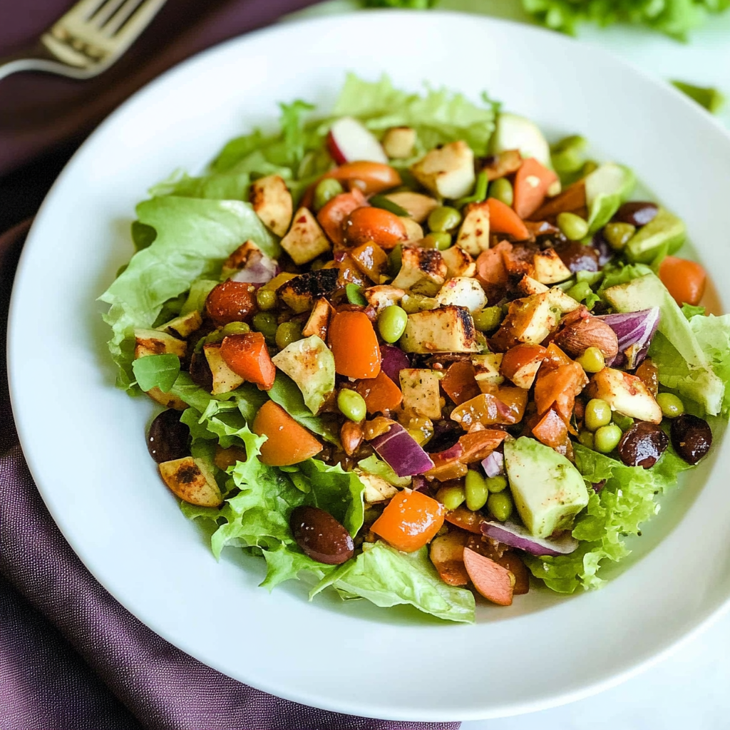 Recipe preparation for Harvest Chopped Salad with Apple Cider Vinaigrette