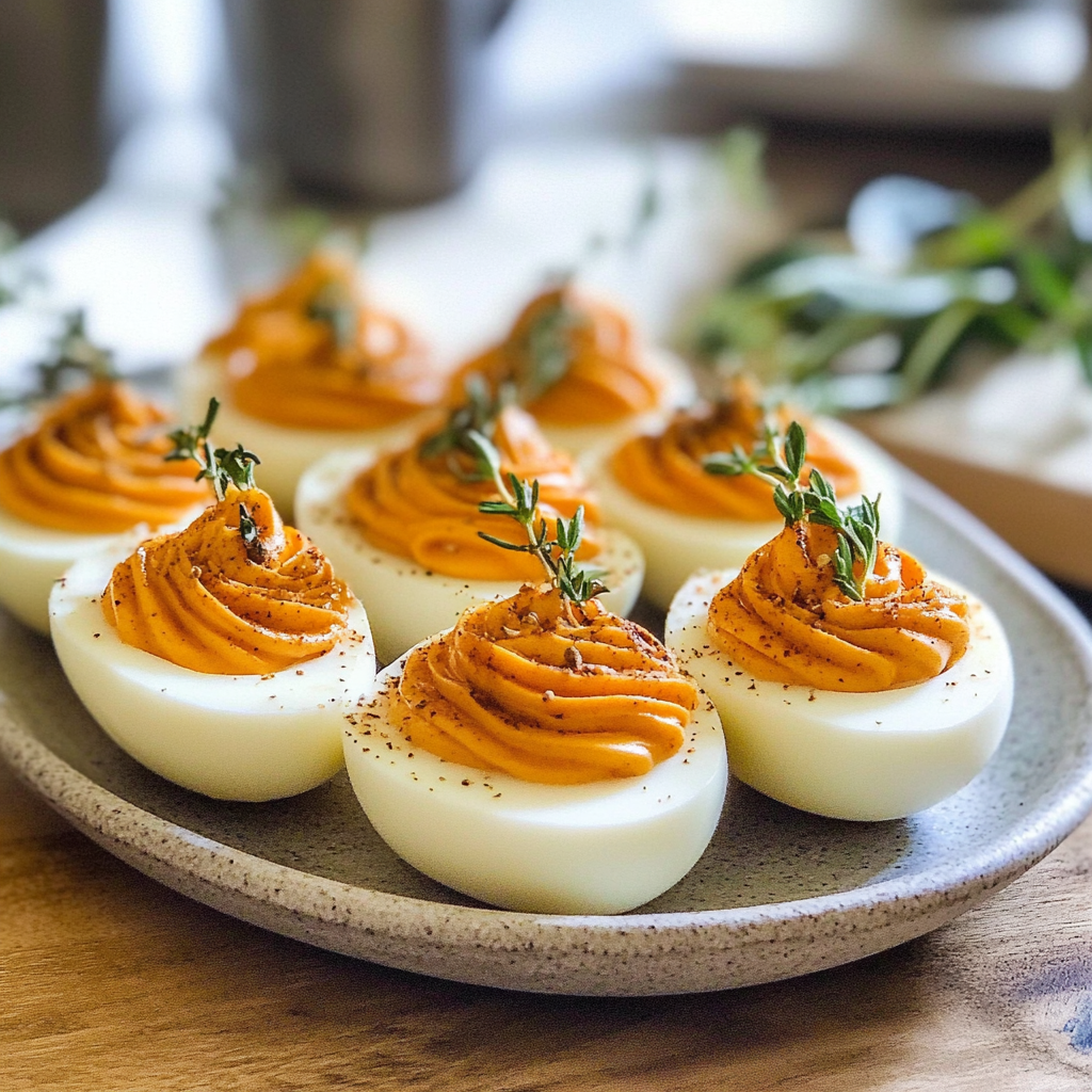 Recipe preparation for thanksgiving deviled eggs