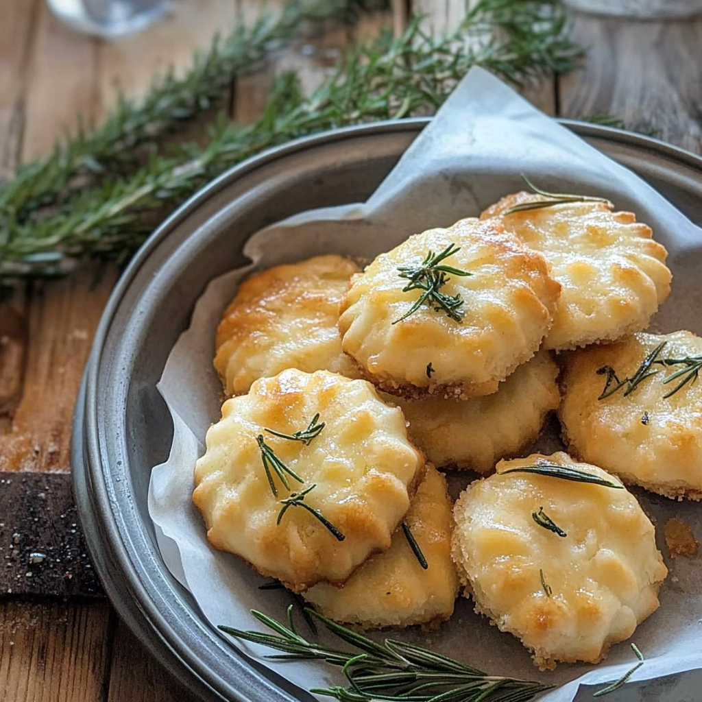 Recipe preparation for Savory Rosemary Parmesan Snowflake Cookies