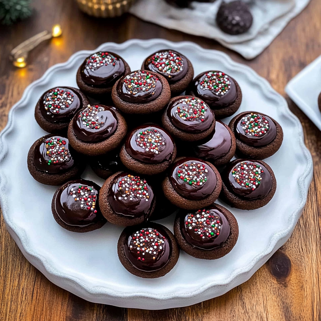 Recipe preparation for Chocolate thumbprint cookies