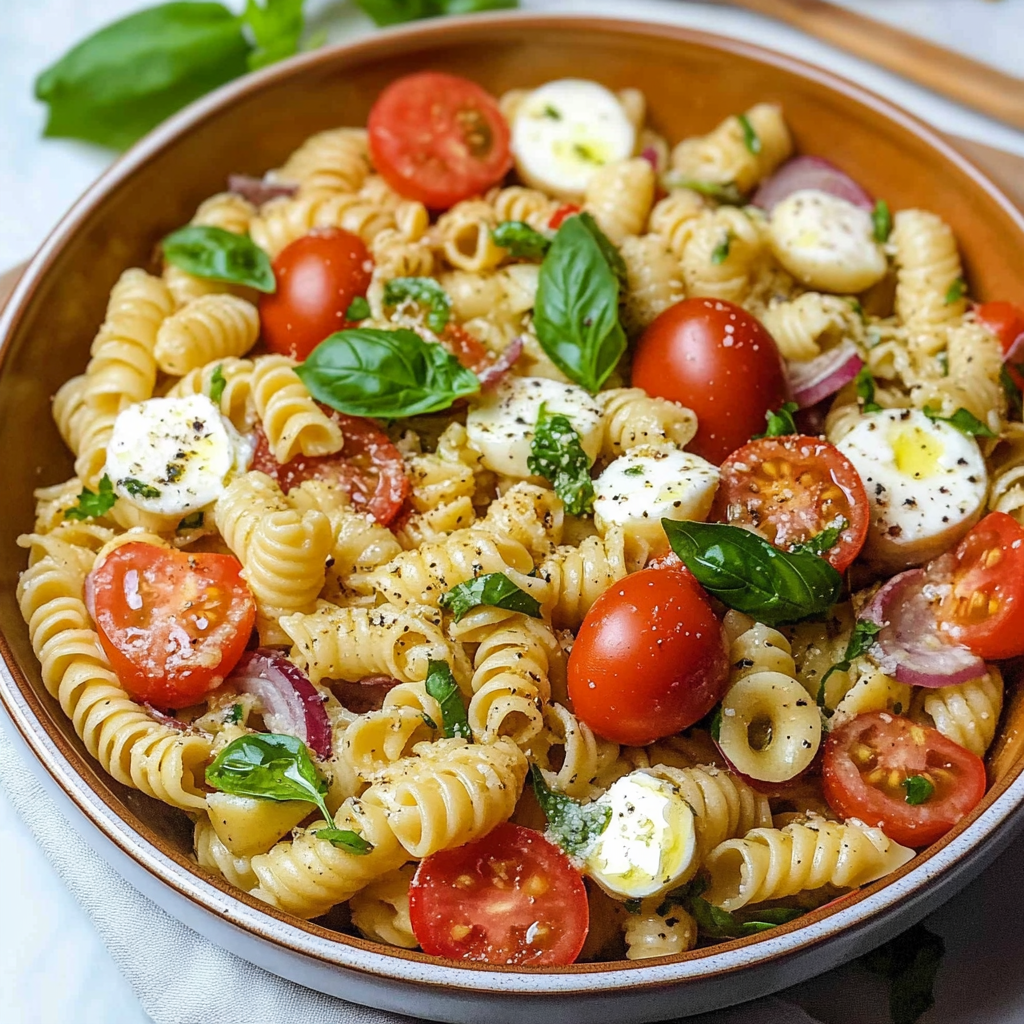 Recipe preparation for Caprese Pasta
