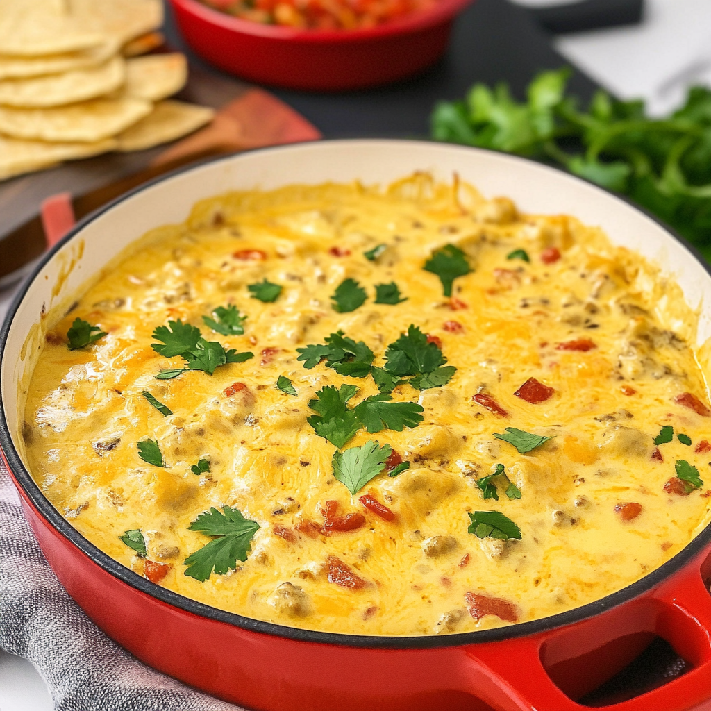 Recipe preparation for 2 Ingredient Velveeta Queso with Rotel