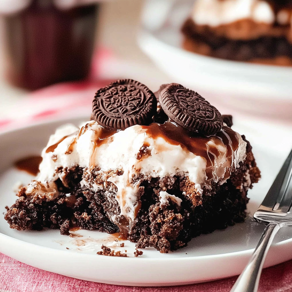 Recipe preparation for Oreo Dump Cake
