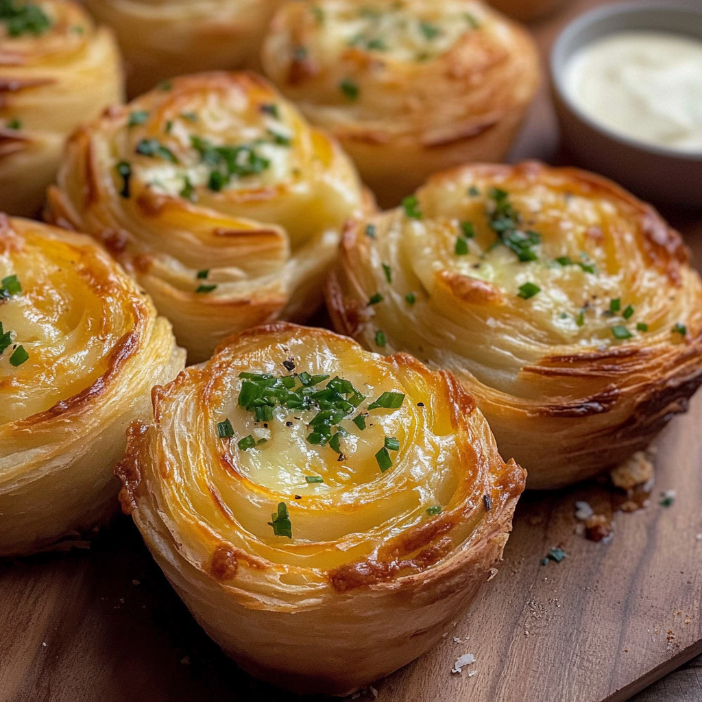 Recipe preparation for Cheesy Garlic Cruffin