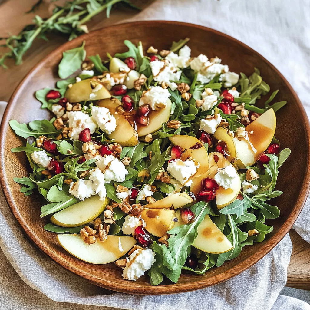 Recipe preparation for Salad with Pear and Goat Cheese