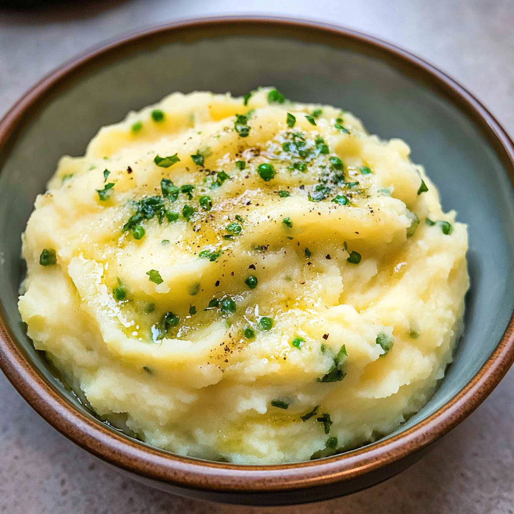 Recipe preparation for Mashed Potatoes with Parsley and Chives