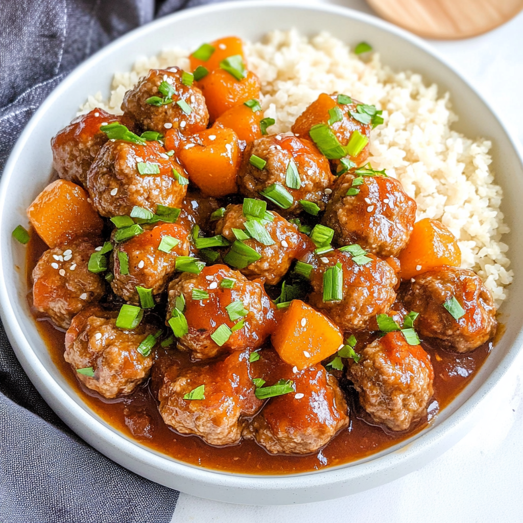 Recipe preparation for Baked Sweet and Sour Meatballs