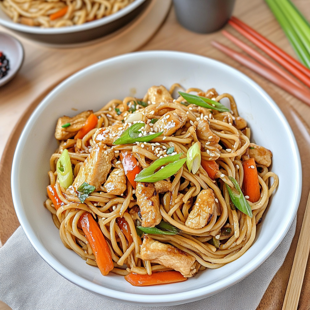 Recipe preparation for Chicken Lo Mein