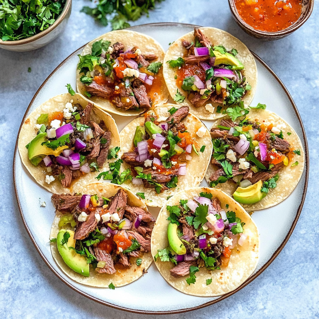 Recipe preparation for Instant Pot Flank Steak Tacos