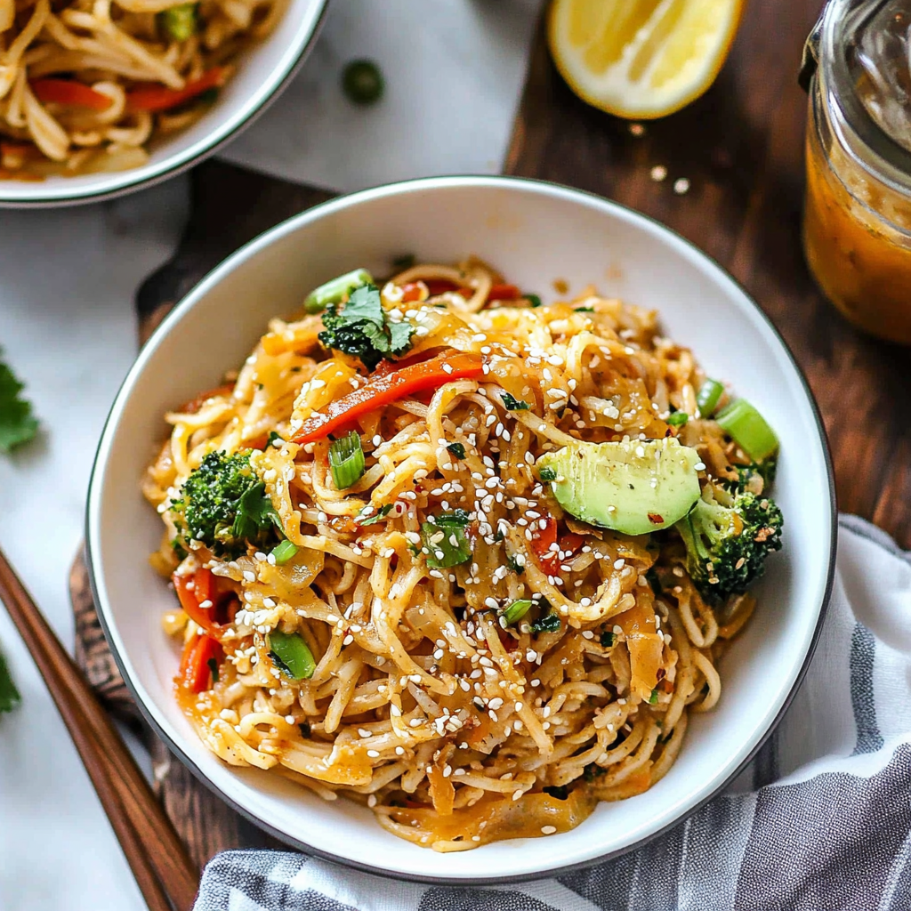 Recipe preparation for Honey Garlic Spicy Noodles