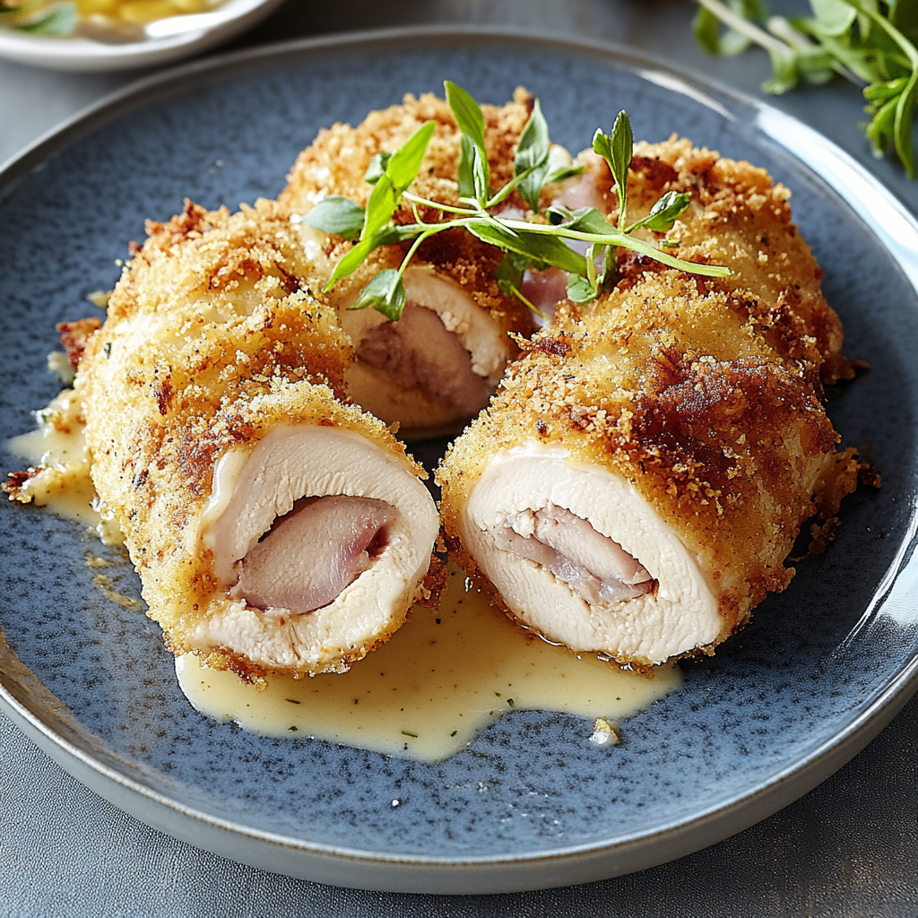Recipe preparation for Chicken cordon bleu
