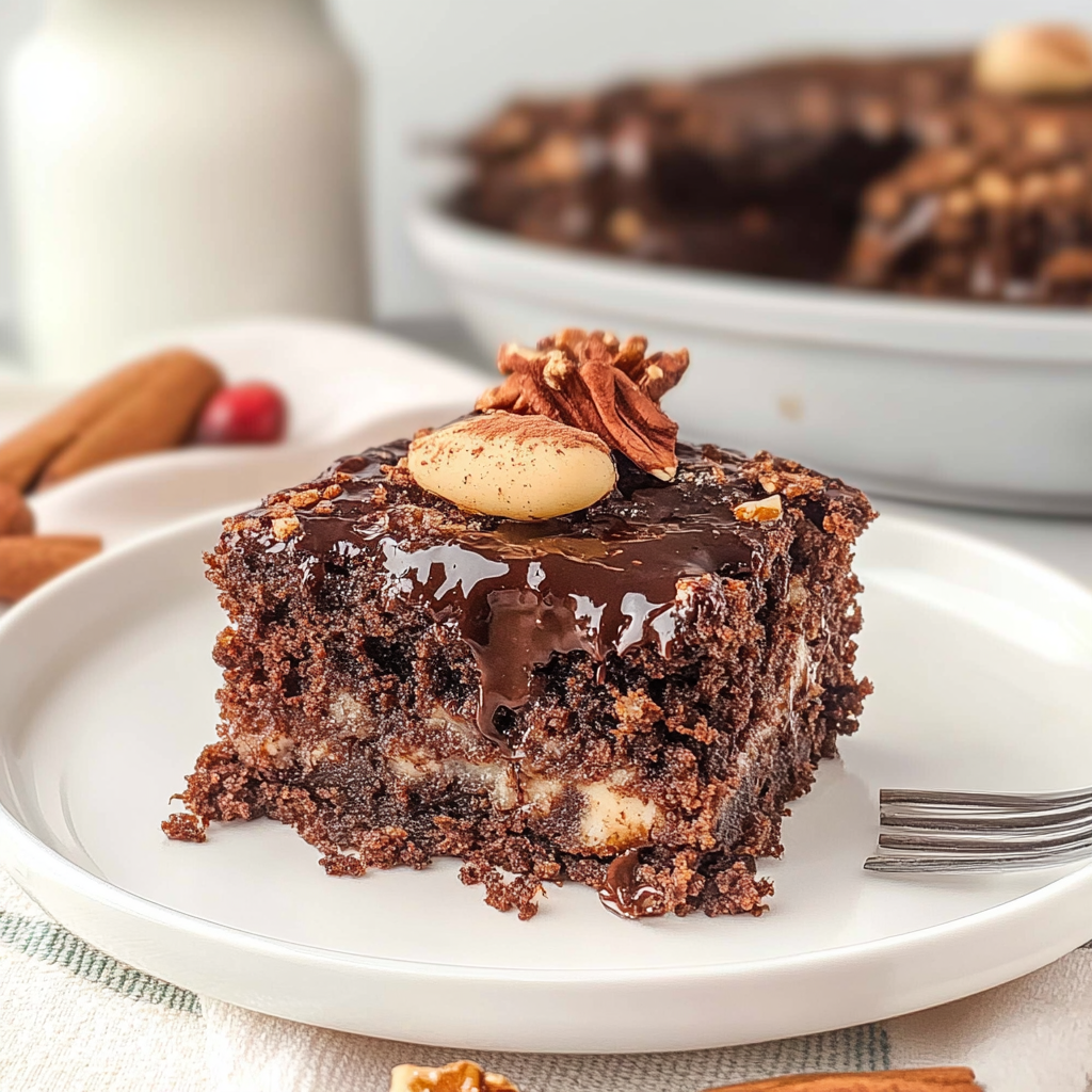 Recipe preparation for German chocolate dump cake