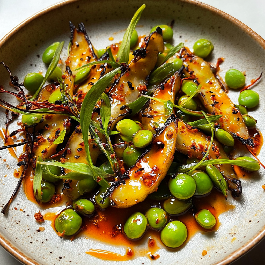 Recipe preparation for Chili-Charred Edamame