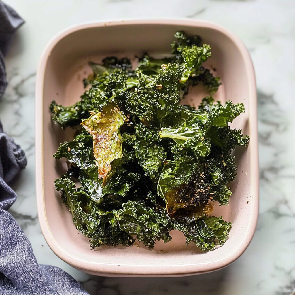 Recipe preparation for Baked Kale Chips