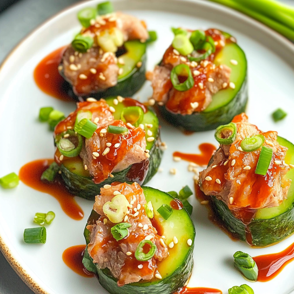 Recipe preparation for Spicy Tuna Bites