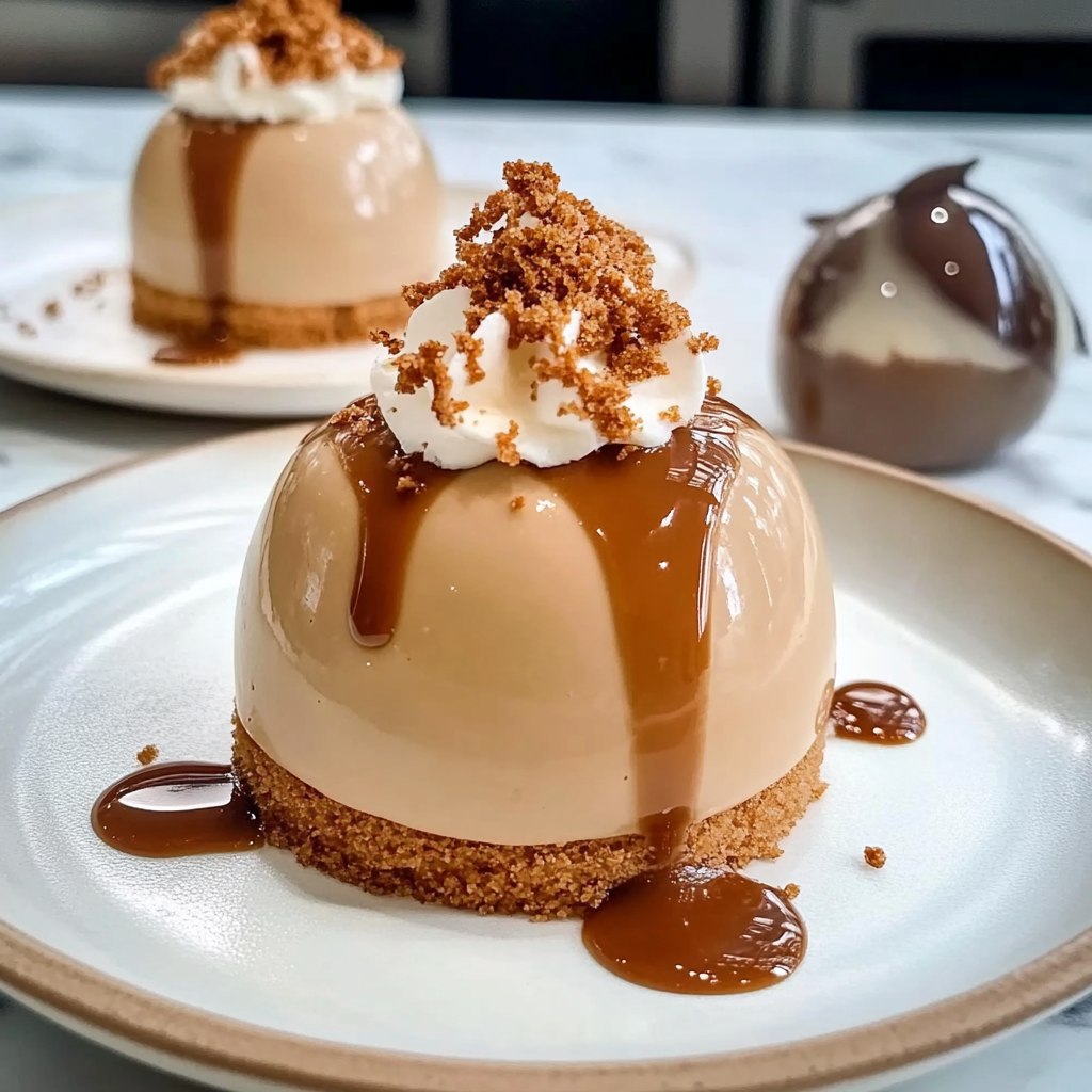 Recipe preparation for Gingerbread Latte Mousse Domes