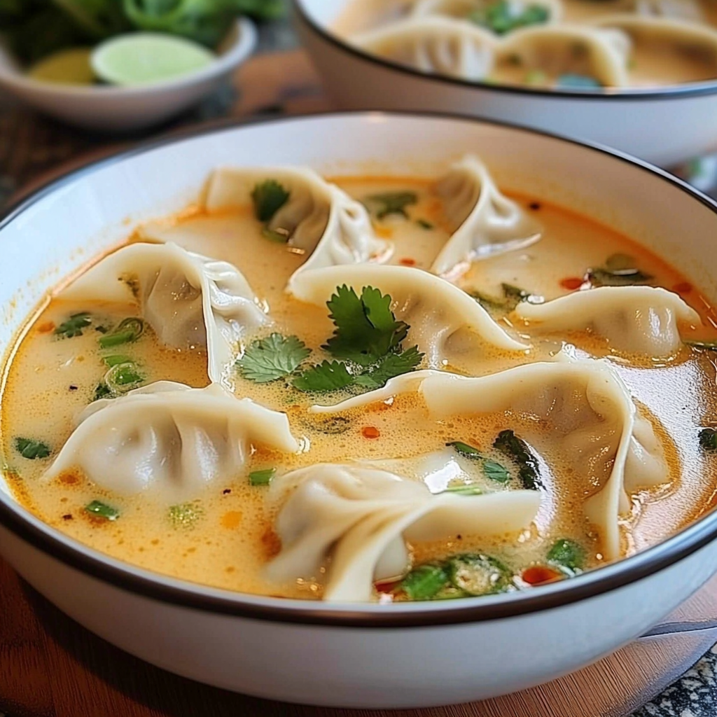 Recipe preparation for Thai Potsticker Soup