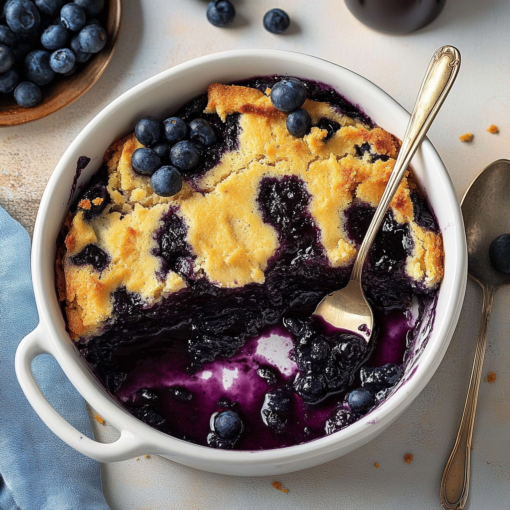 Recipe preparation for Blueberry Cheesecake Dump Cake