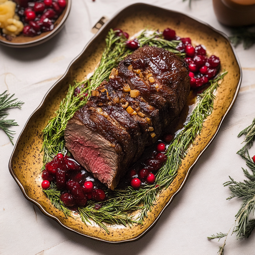 Recipe preparation for Cranberry Cream Cheese Stuffed Flank Steak