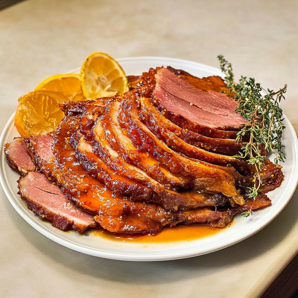 Recipe preparation for Slow Cooker Honey Glazed Ham