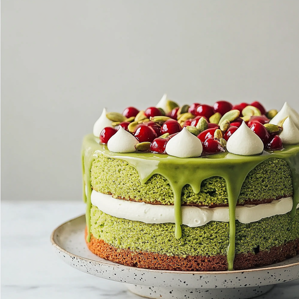 Recipe preparation for Pistachio Christmas Cake