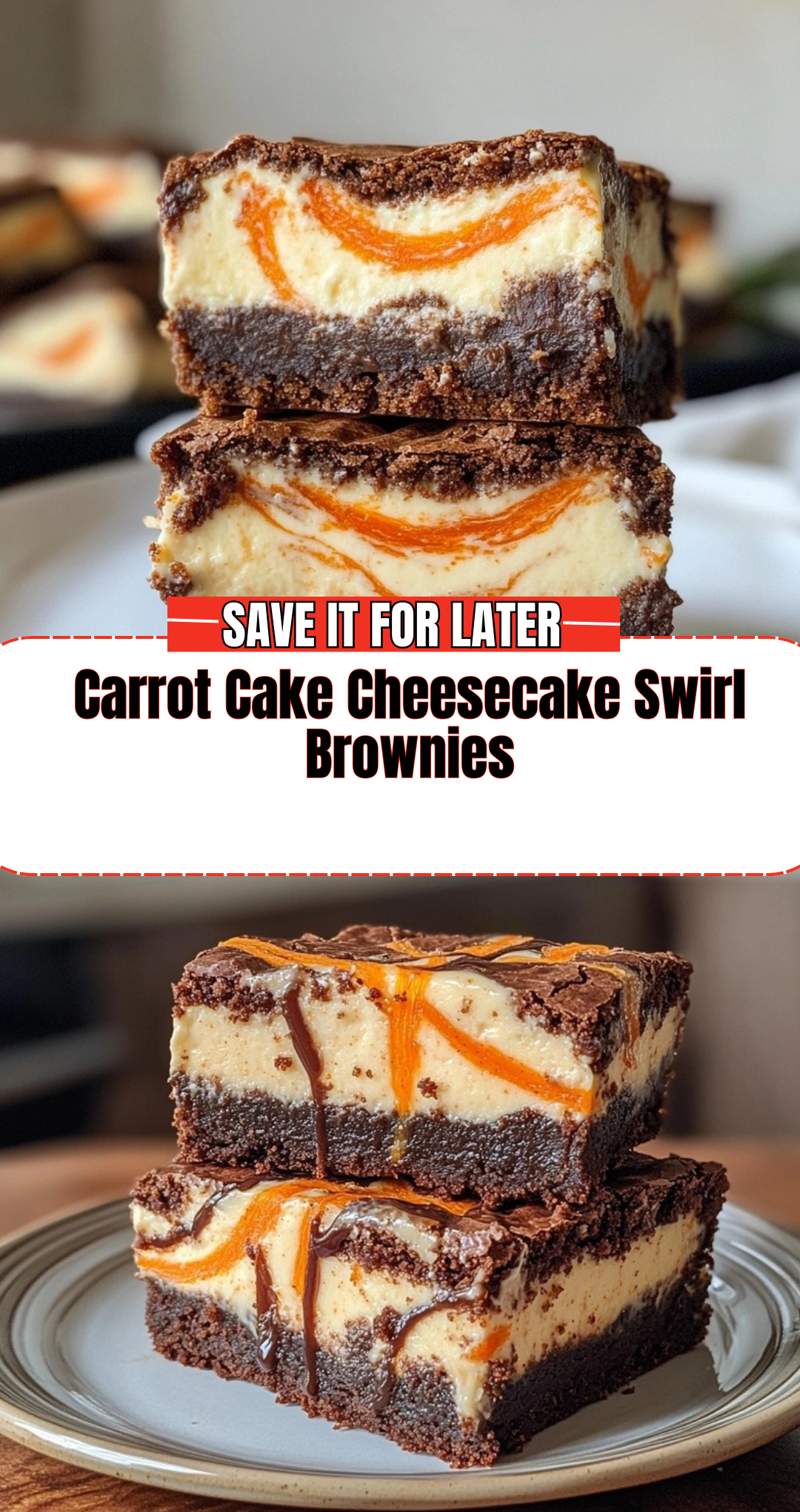 Carrot Cake Cheesecake Swirl Brownies