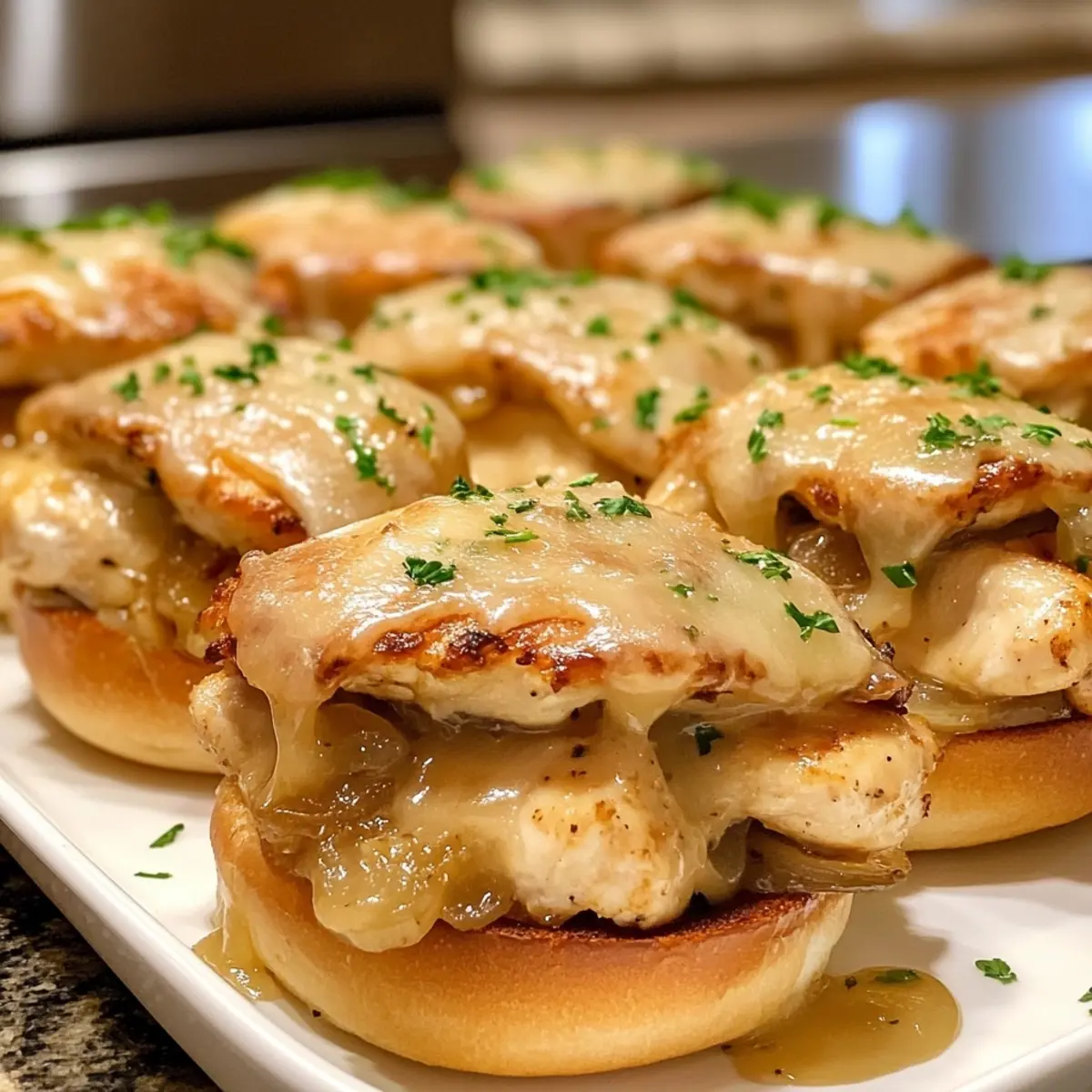 French Onion Chicken Sliders