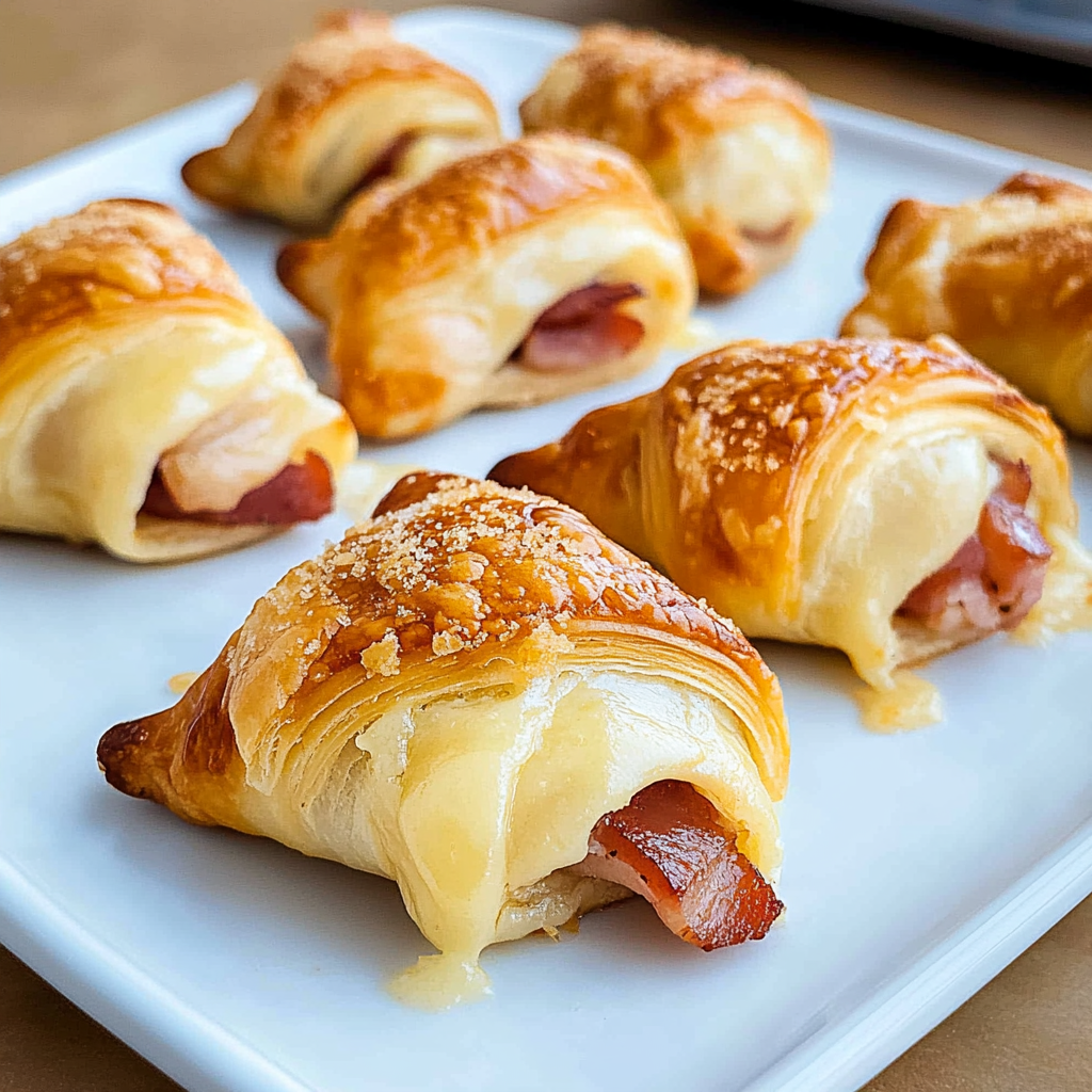 Recipe preparation for Ham Cheddar Crescent Roll-Ups