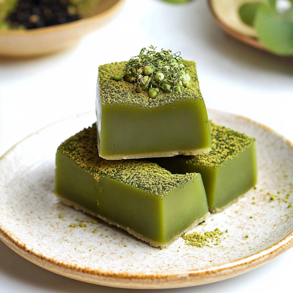 Recipe preparation for Matcha Butter Mochi Recipe (Green Tea Mochi Cake)