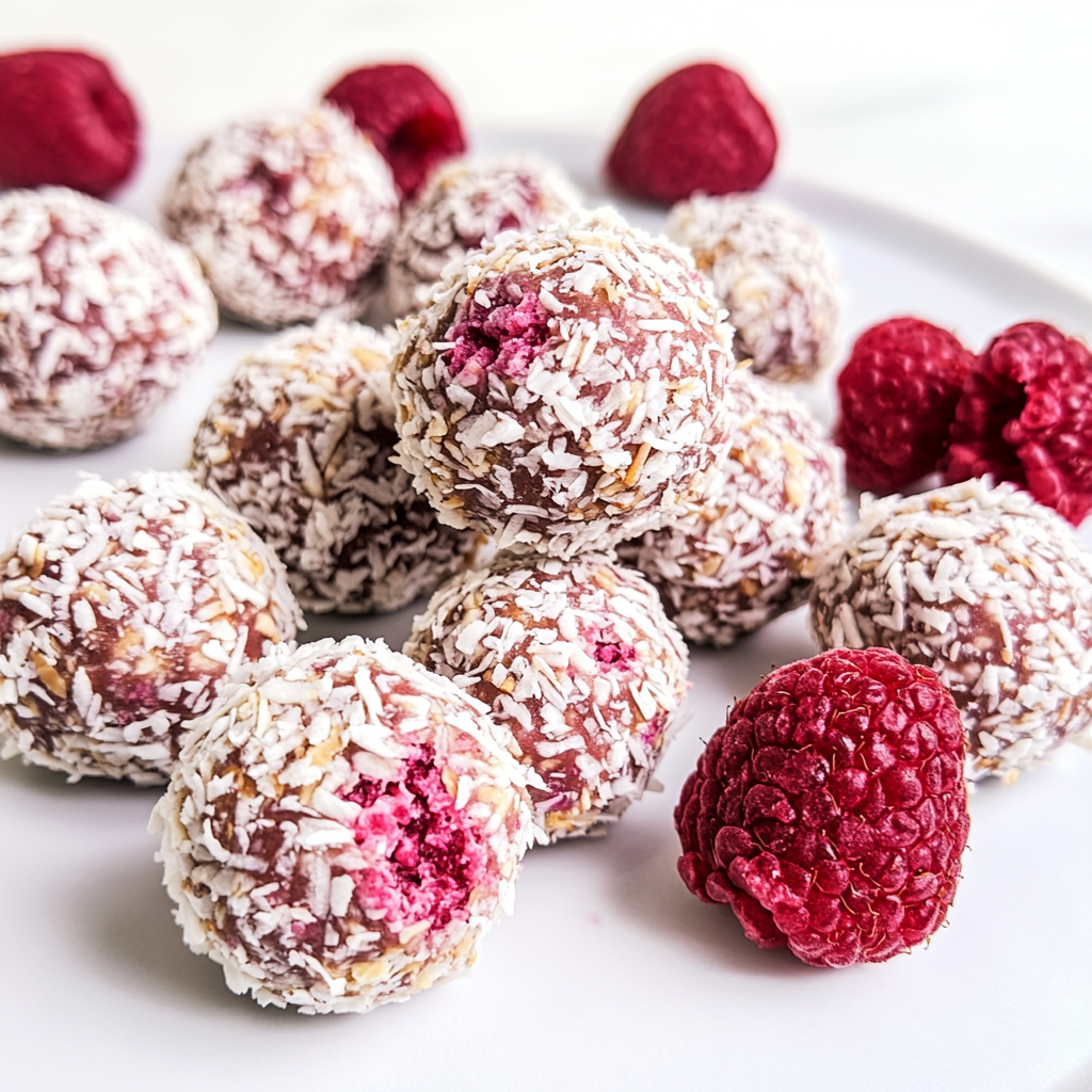 Recipe preparation for No‑Bake Raspberry Coconut Energy Balls