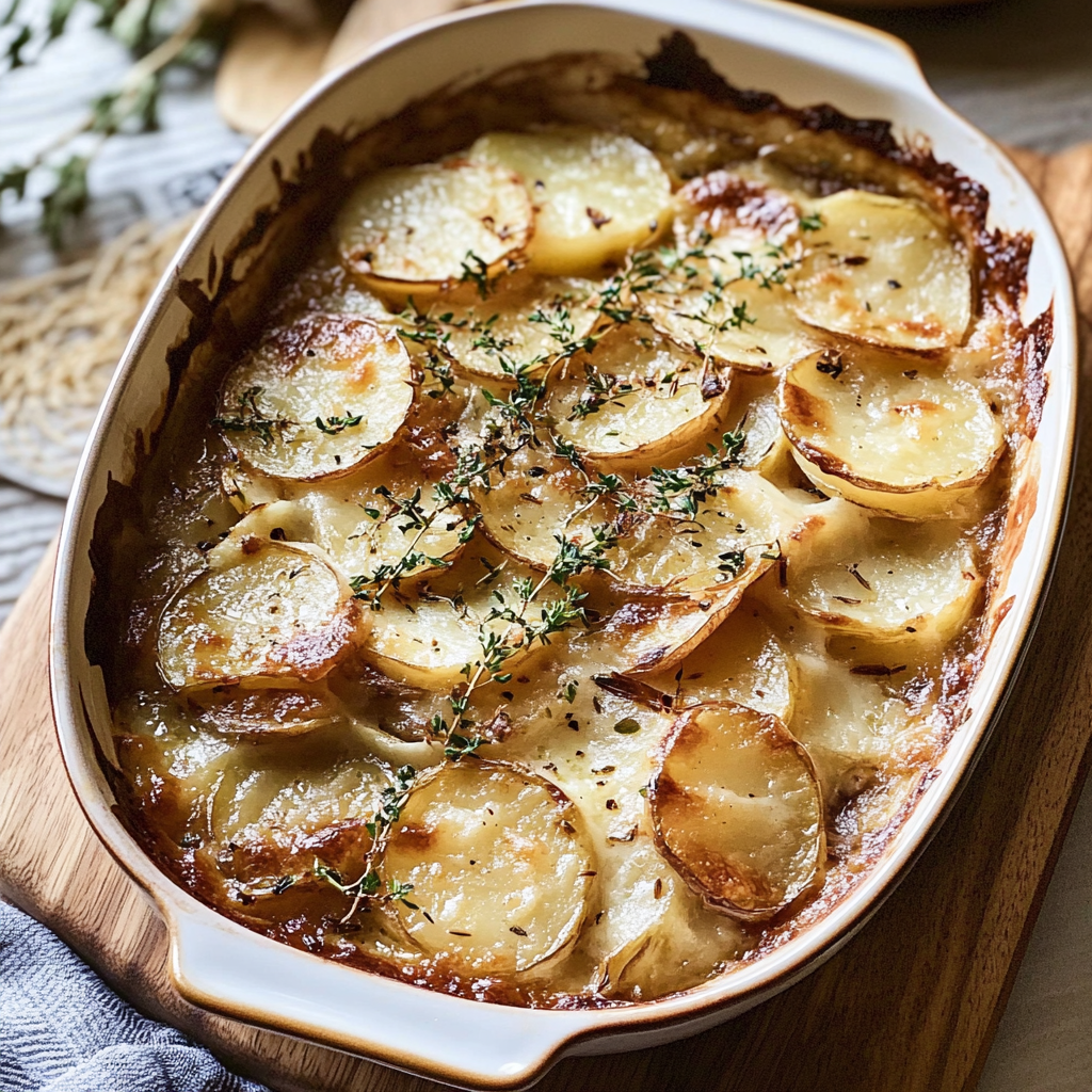 Recipe preparation for French Onion Potato Bake