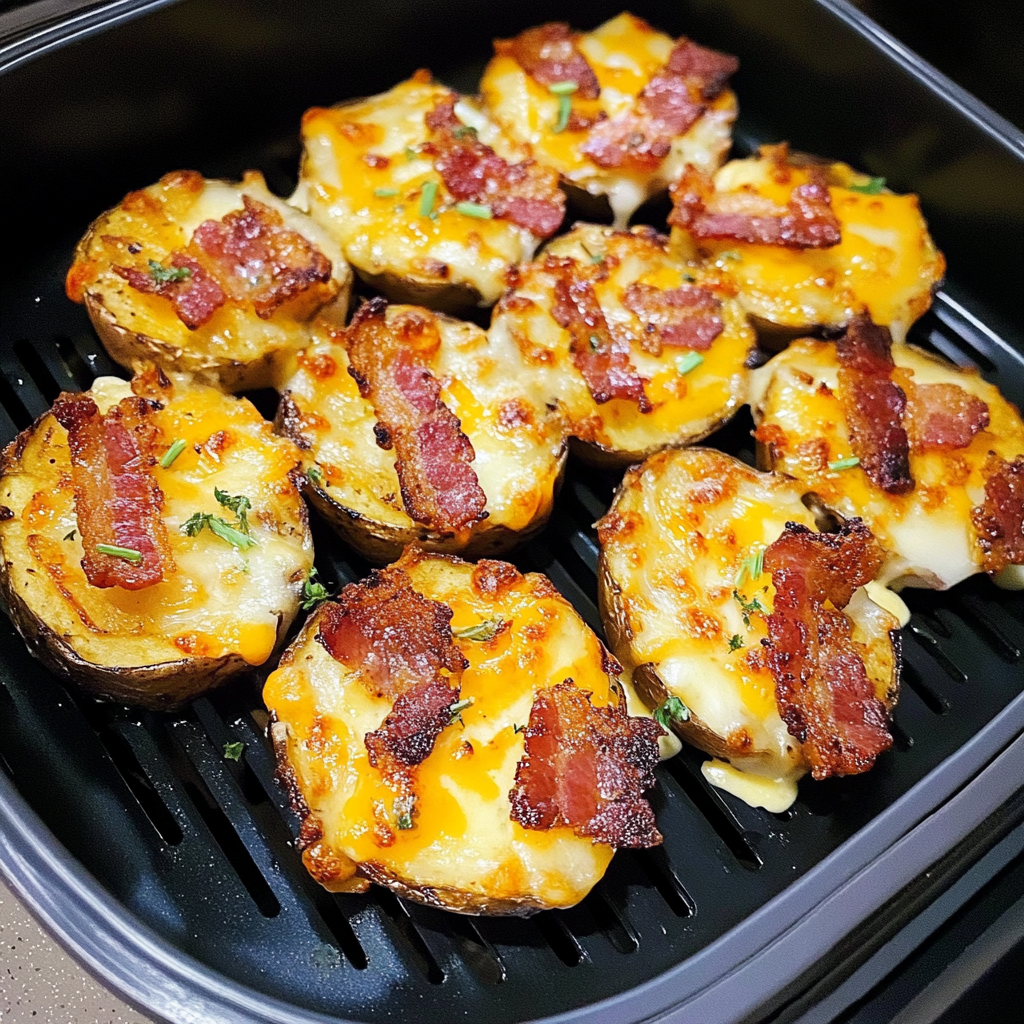 Recipe preparation for Air Fryer Bacon and Cheese Potato Slices