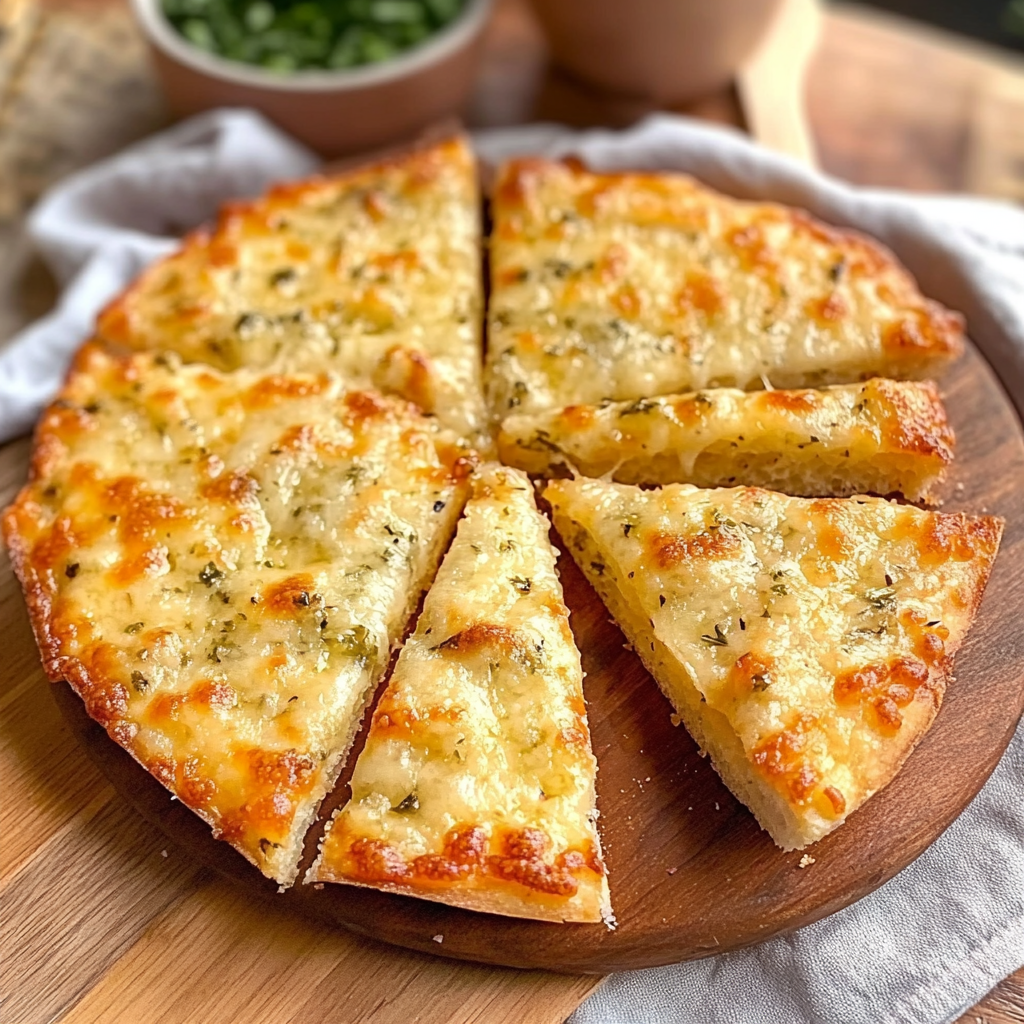 Recipe preparation for Air Fryer Cheesy Tortilla Garlic Bread