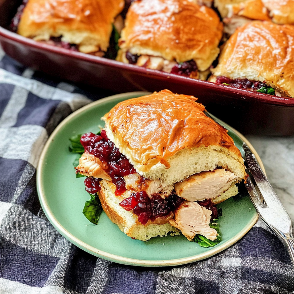 Recipe preparation for Baked Turkey and Cranberry Sliders