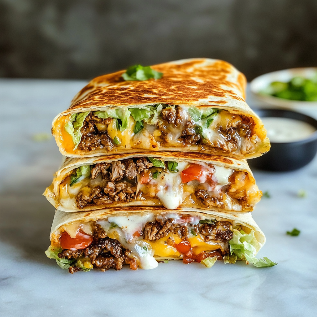 Recipe preparation for Taco Bell Copycat Crunchwrap Supreme