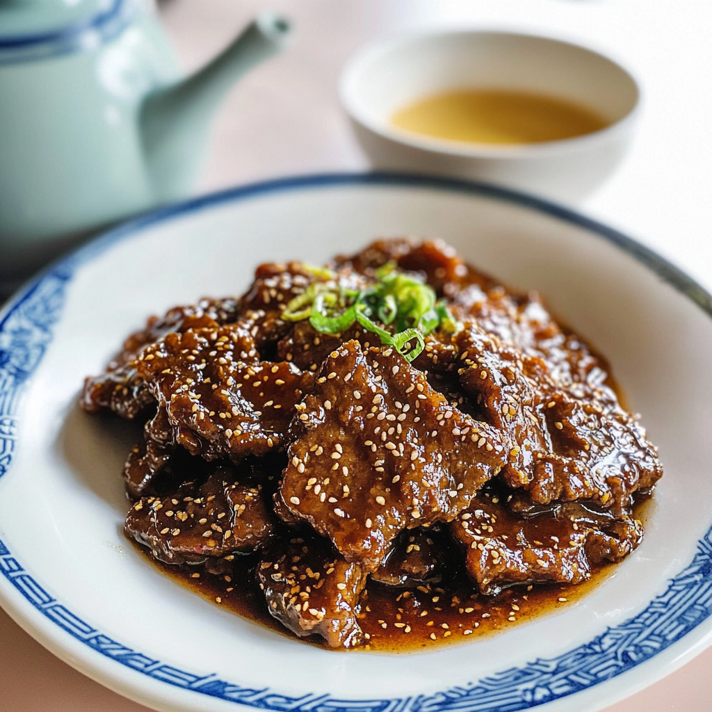 Recipe preparation for Sesame Beef