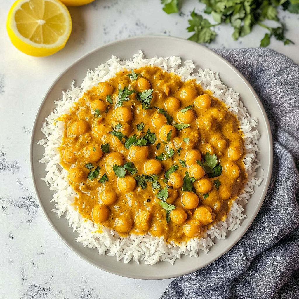 Recipe preparation for Coconut Chickpea Curry
