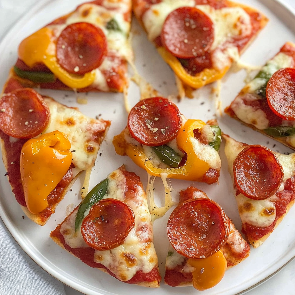 Recipe preparation for Mini Pepper Pizzas