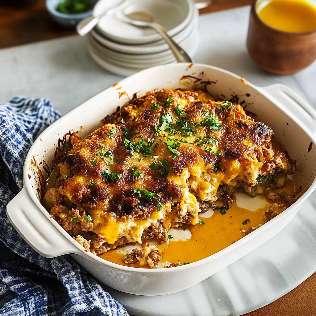 Recipe preparation for Sausage Hashbrown Breakfast Dish