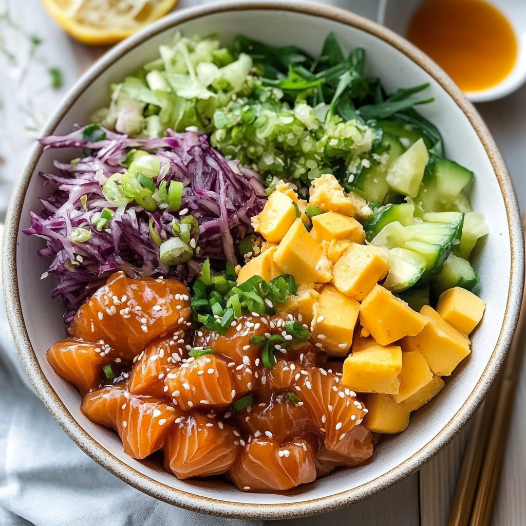 Recipe preparation for Salmon Poke Bowls