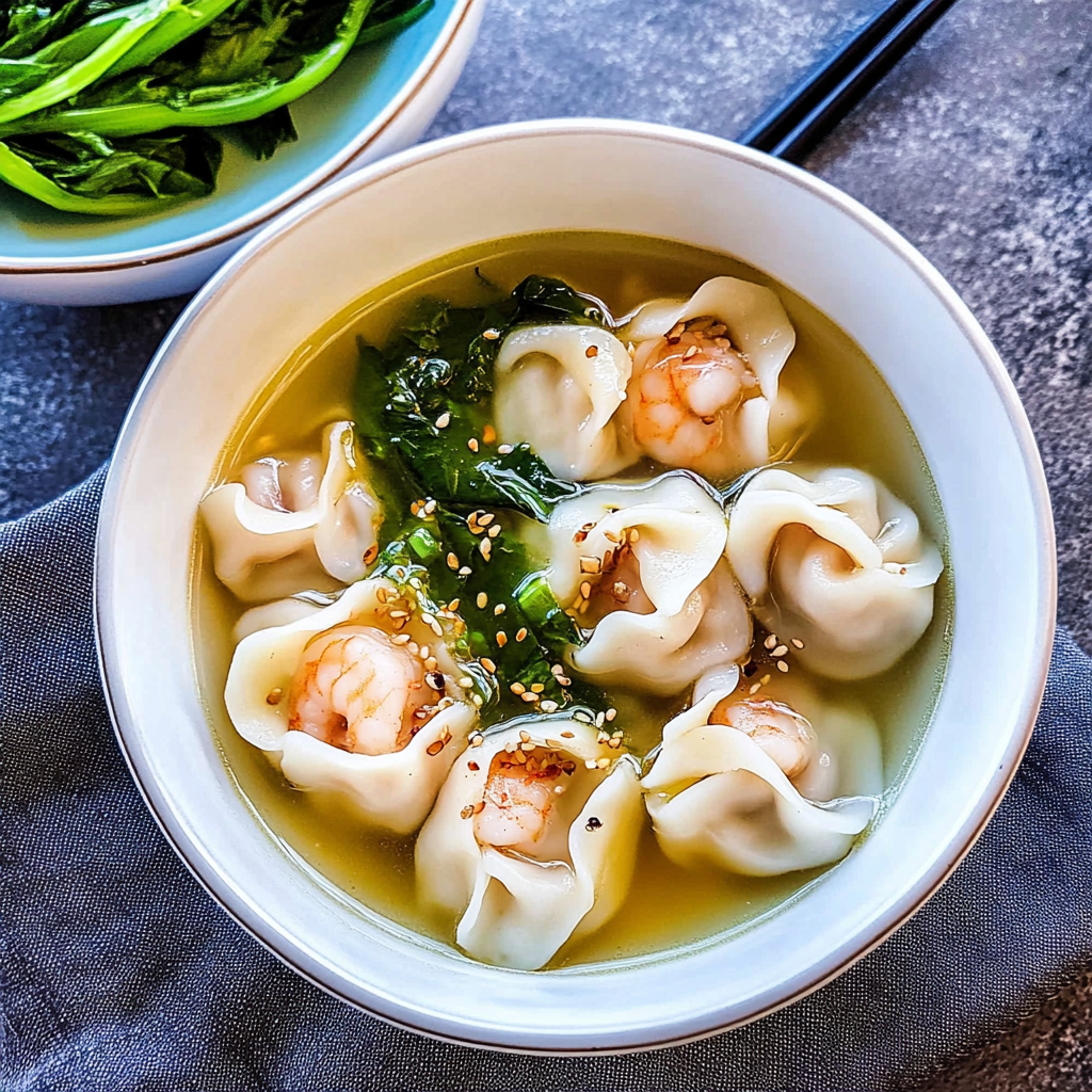 Recipe preparation for Shrimp Dumpling Soup