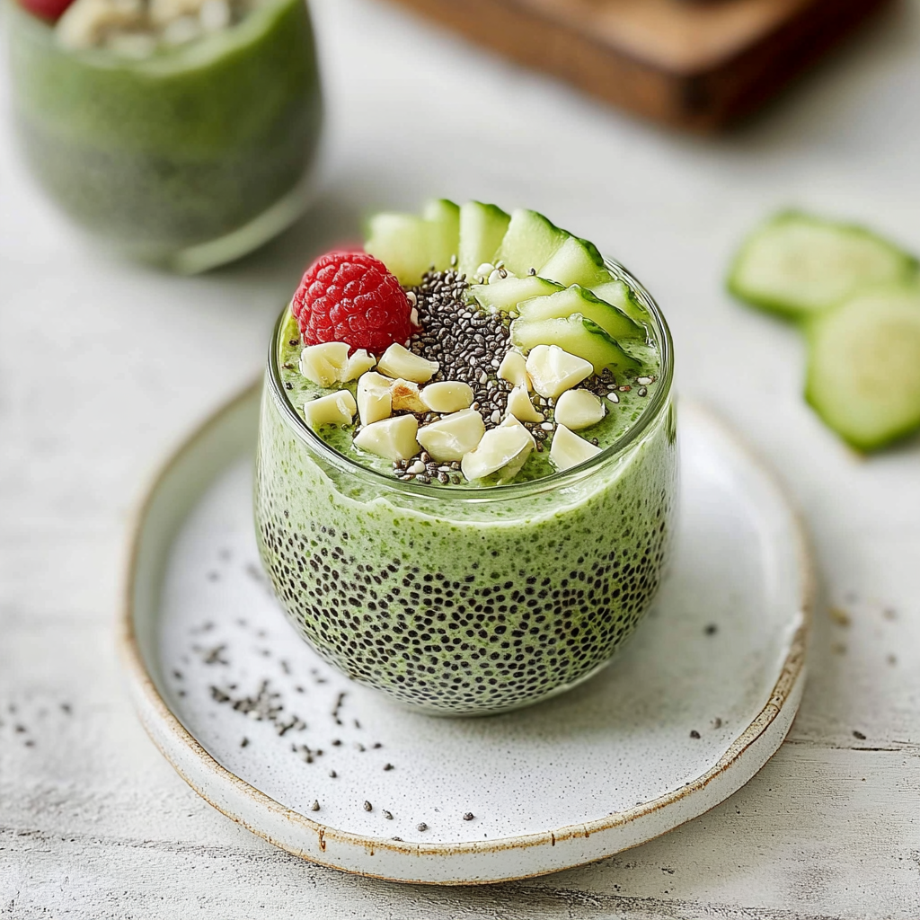 Recipe preparation for Matcha Chia Pudding