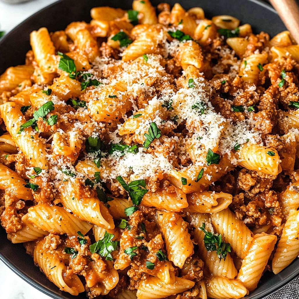 Recipe preparation for Ground Turkey Pasta Recipe