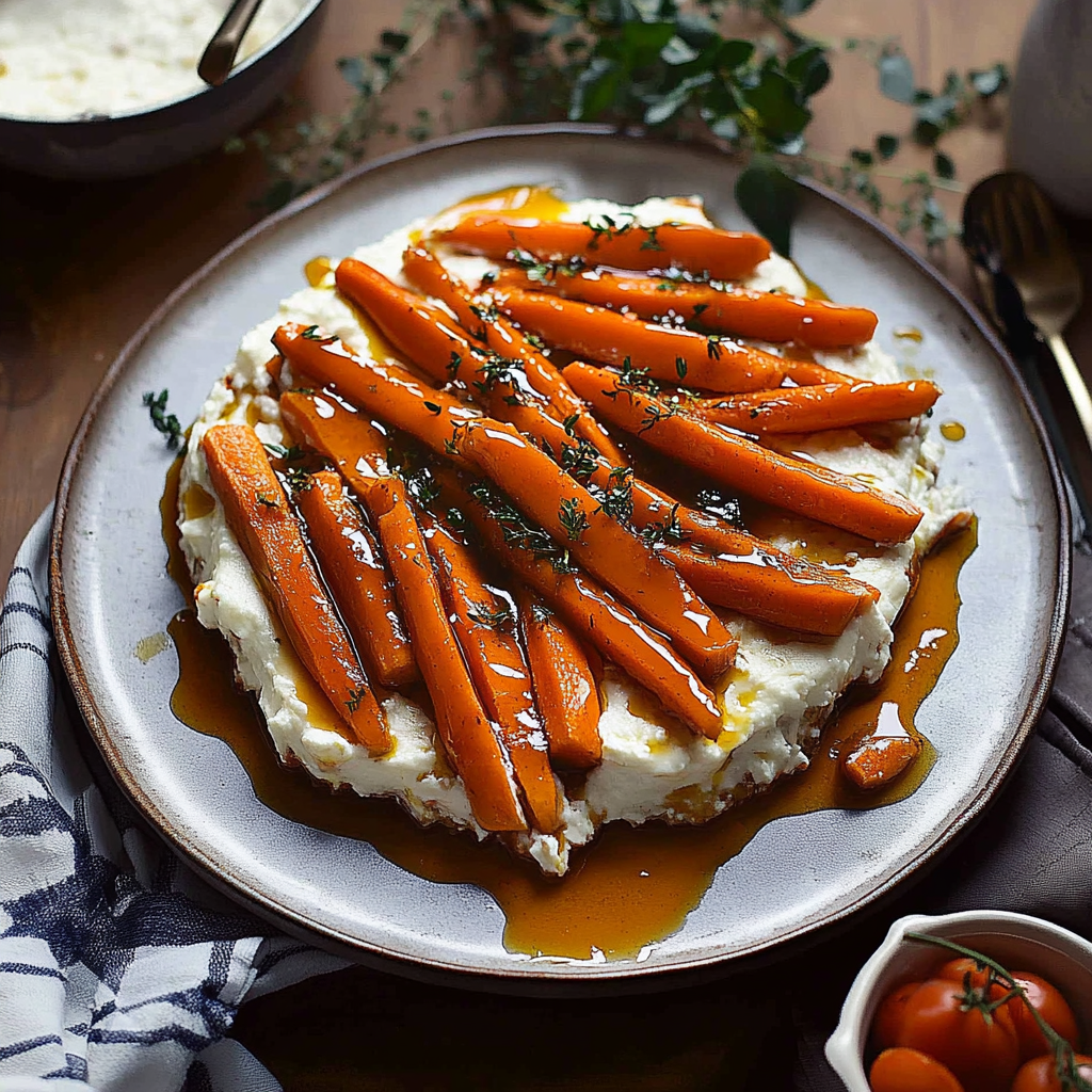 Recipe preparation for honey glazed ricotta carrots
