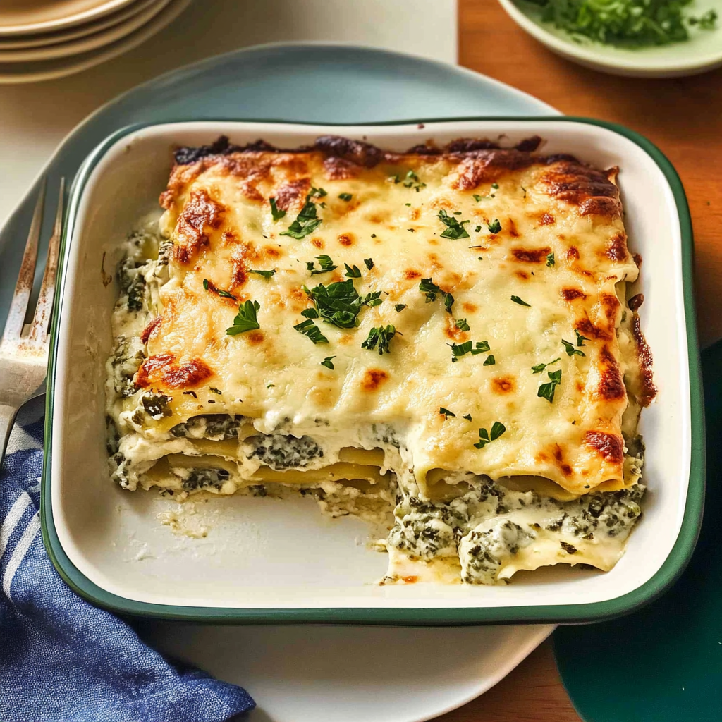 Recipe preparation for Vegetarian Lasagna with Béchamel & Winter Greens