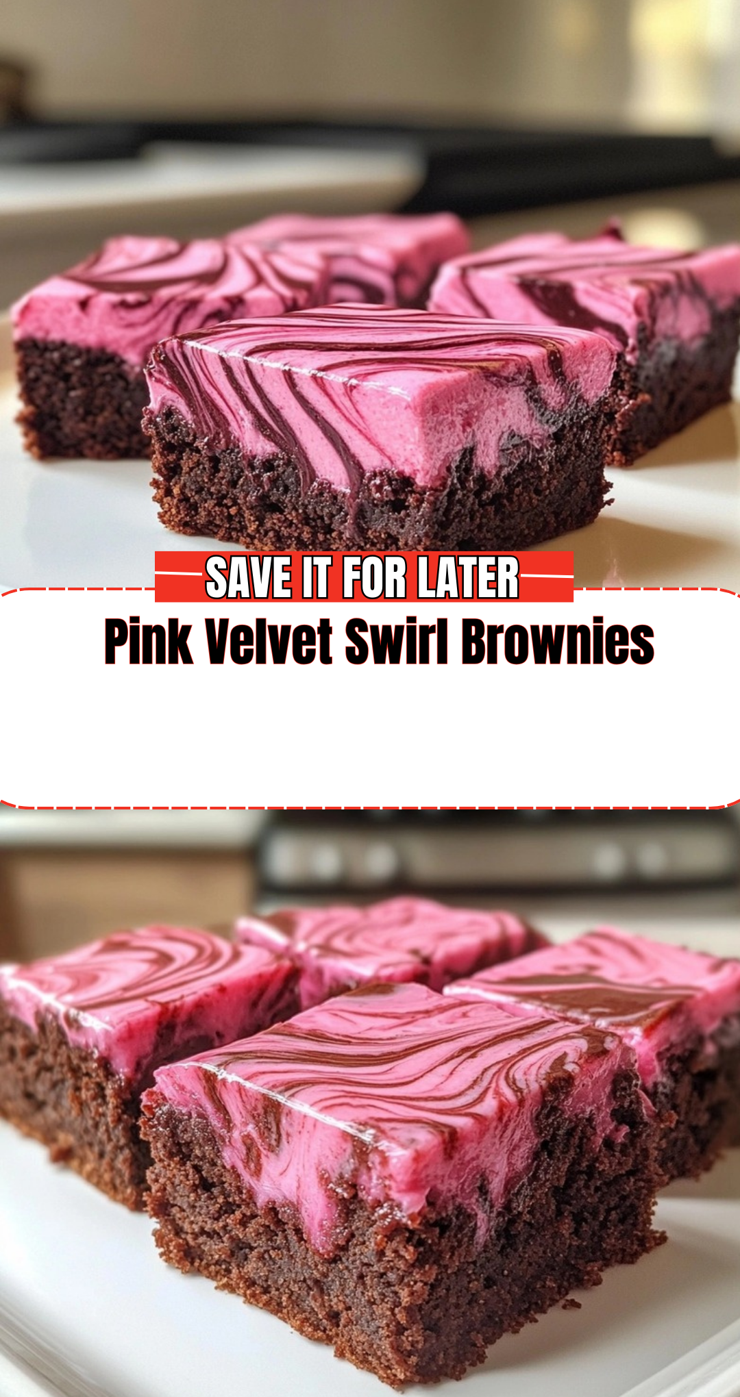 Pink Velvet Swirl Brownies