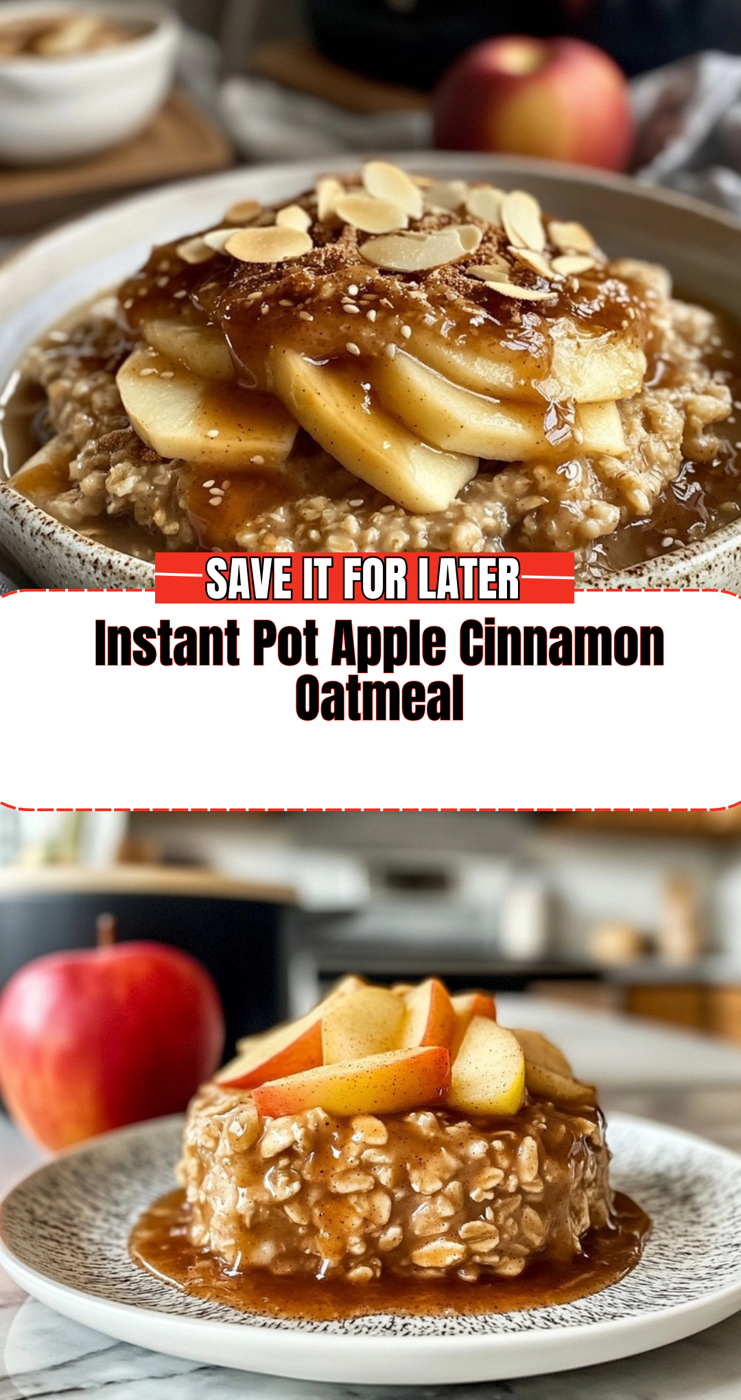 Instant Pot Apple Cinnamon Oatmeal